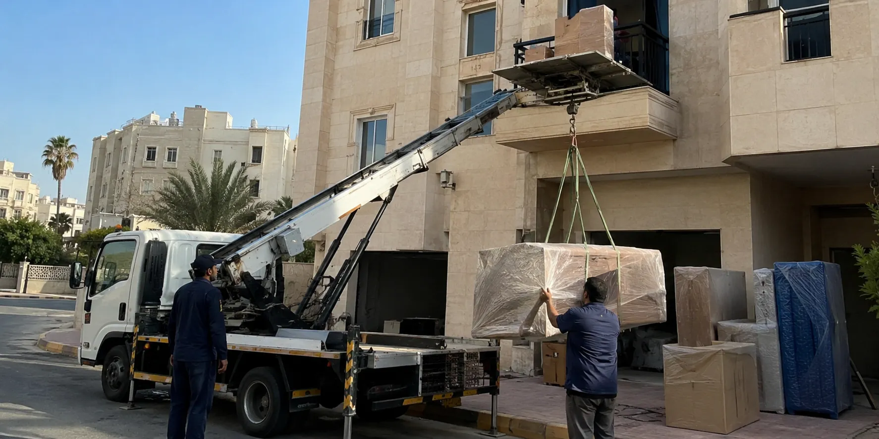 نقل عفش مع ونش في الكويت | أفضل خدمة نقل آمنة بأسعار تنافسية